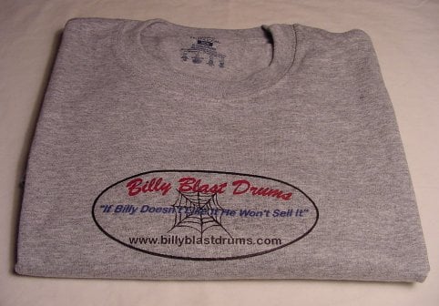 Billy Blast Logo Steel Gray Tee Shirt Large